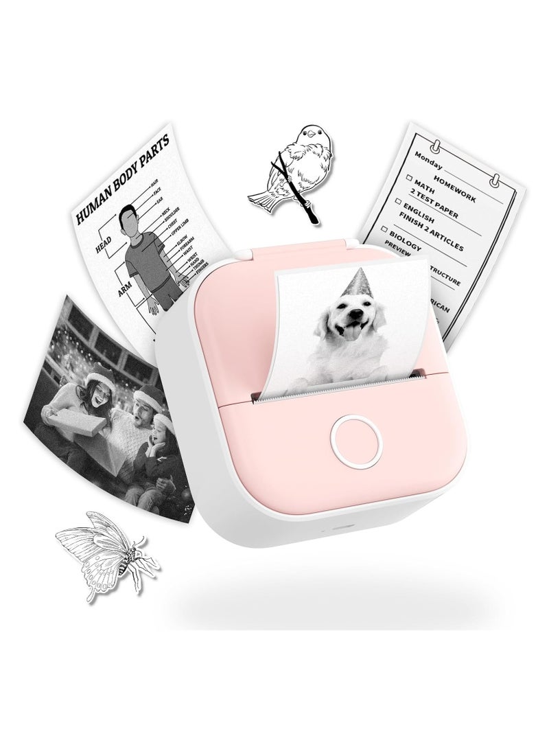 Omezizy T02 Mini Sticker Printer - Thermal Bluetooth Pocket Printer with 1 Roll Sticker Paper, Sticker Maker Mini Thermal Printer for DIY, Scrapbook,...